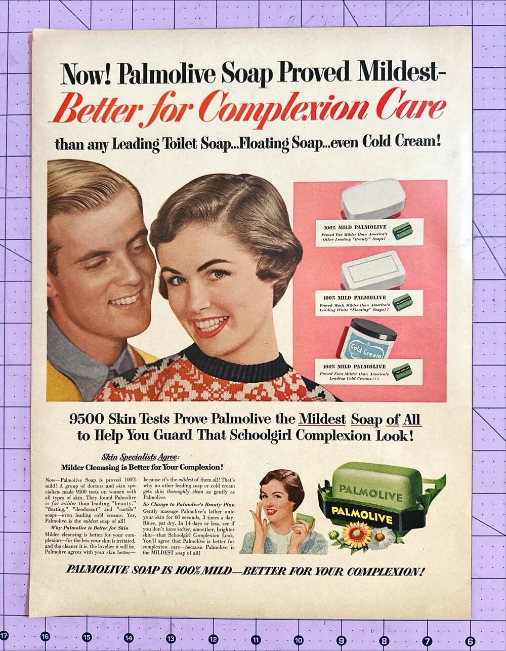 1954 Palmolive Soap Ad Better for Complexion Care Debbie Reynolds